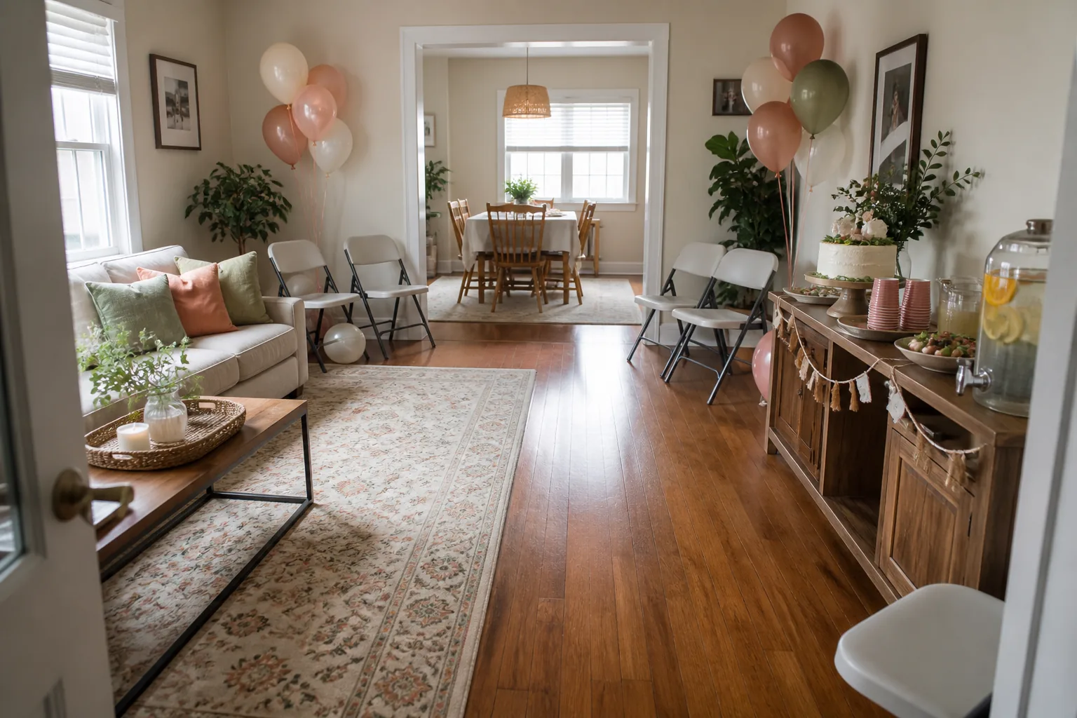 A practical visual example for how to host a baby shower at home (without rearranging everything)